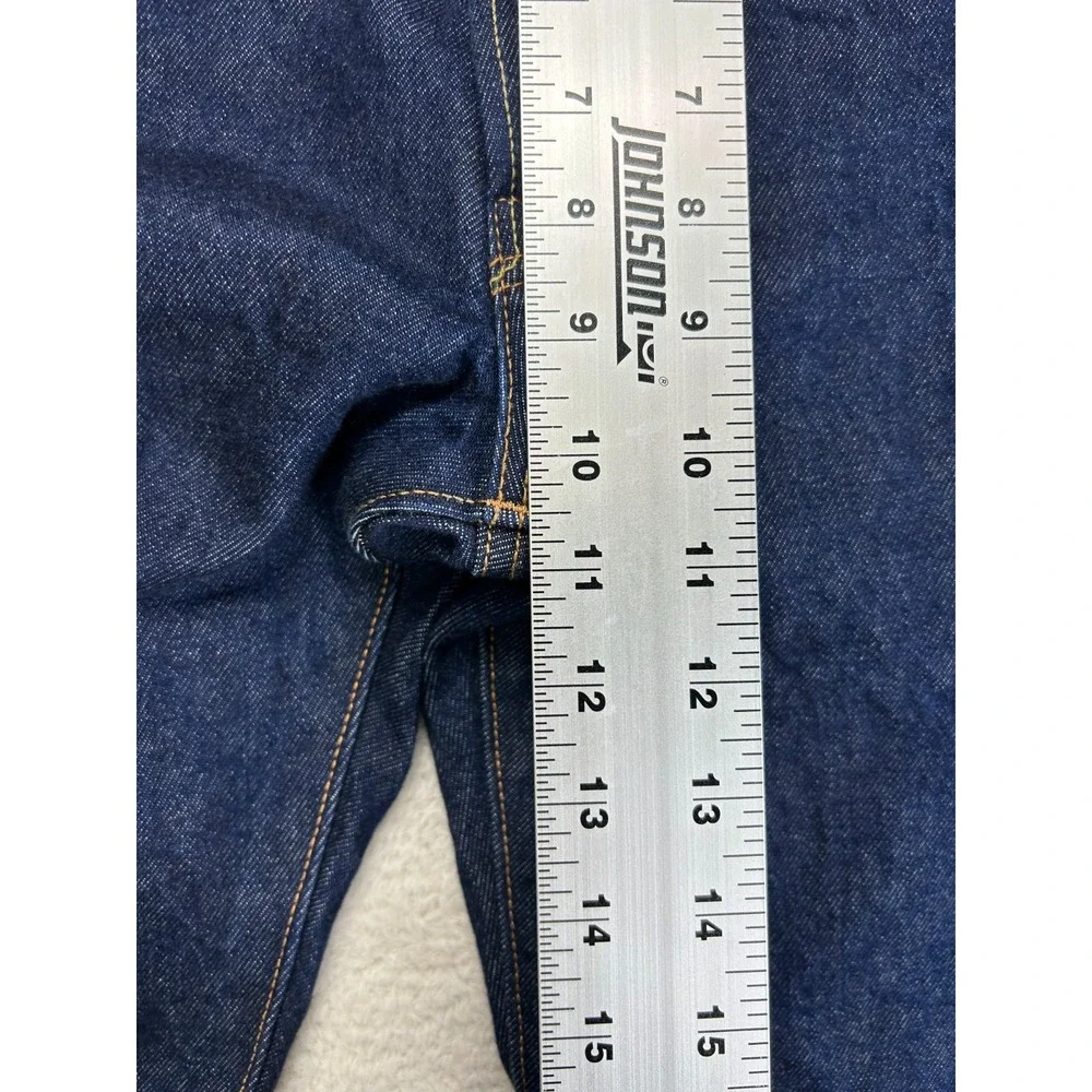 Levi's 501 Selvedge Straight Leg Jeans Mens 30x30 Navy Blue Button Fly (28x28)